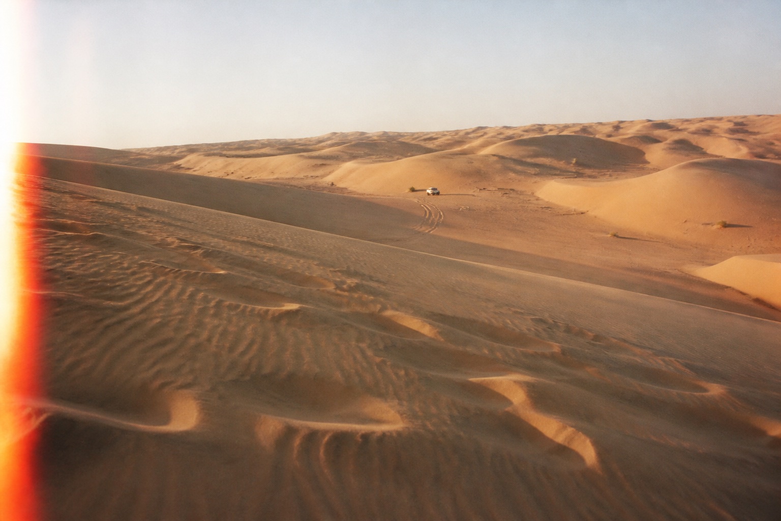 Liwa dunes after sunrise photographed on film